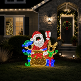 Op. de foto de Papá Noel, Elfo y Ciervo de 2.1 m (7 pies) con LED
