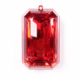Set de 4 adornos de joya con purpurina roja de 8"