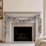 5 FT Snowy Berry Leaf Magnolia Garland