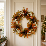 24" Mixed Fall Floral & Pumpkin Wreath
