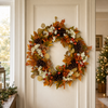 24" Mixed Fall Floral & Pumpkin Wreath