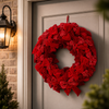 30" Red Velvet Sequin Bow Wreath