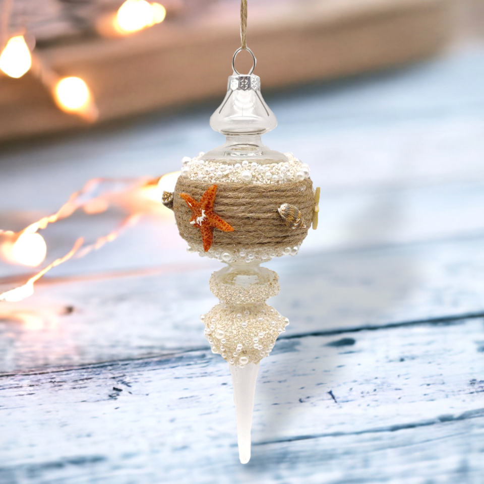 Coastal Teardrop Ornament Set Of 2