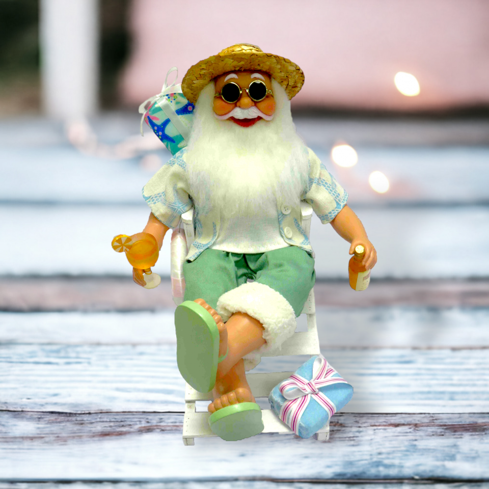12" Beach Santa In Summer Vacation