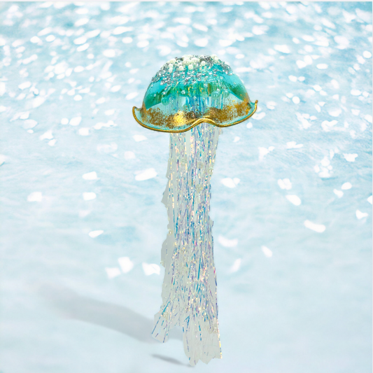 Blue & Gold Jellyfish Ornament