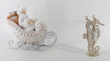 8" Santa Shell Sled With Seahorses