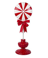 28" Peppermint Lollipop On Red Topiary Base