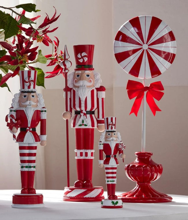 28" Peppermint Lollipop On Red Topiary Base