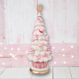 16" Lighted Pink Candy Frosting Tree