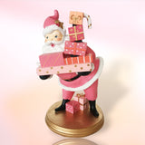14" Pink Retro Santa With Gifts