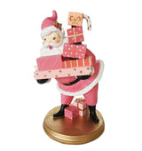 14" Pink Retro Santa With Gifts