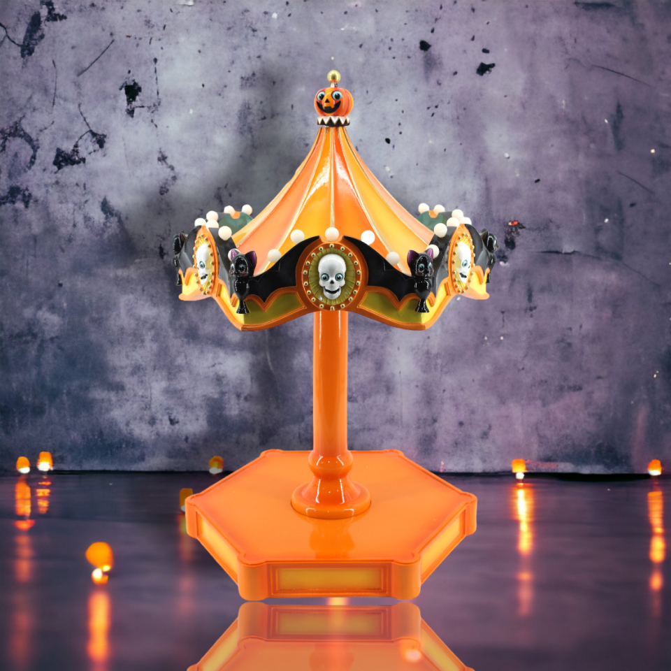 24" Orange & Black Skull Merry-Go-Round