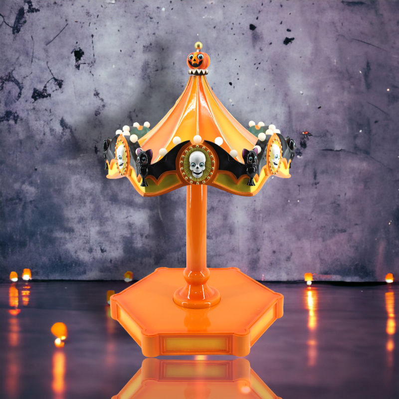 24" Orange & Black Skull Merry-Go-Round