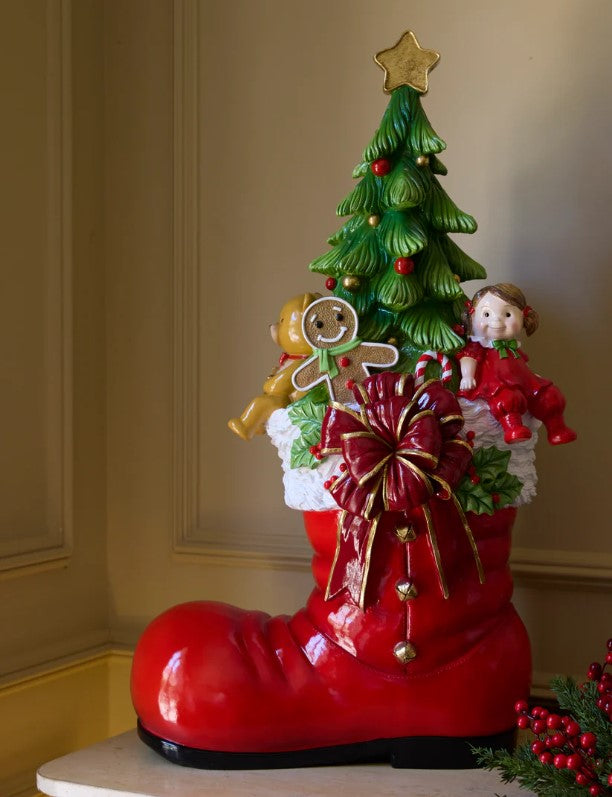 3 FT Lighted Red Boot With Tree