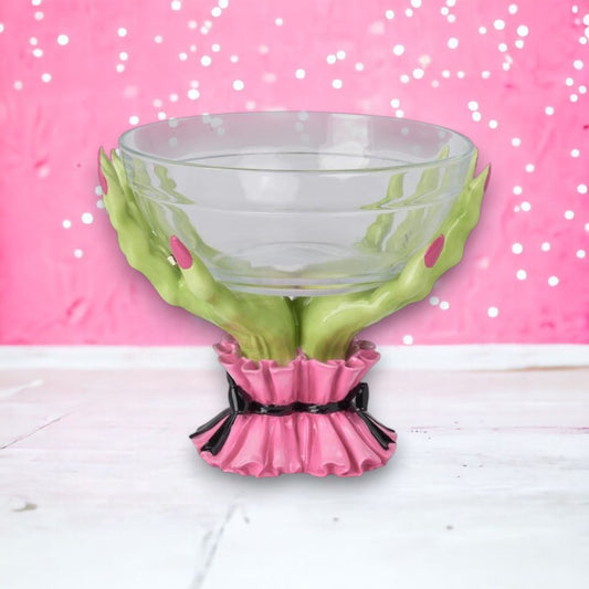 10" Green Witch Hand Bowl