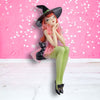 23" Shelf Sitting Witch With Black Cat
