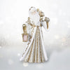 18" White & Gold Santa With Lantern
