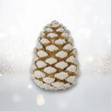 10" Frosted Gold Pinecone