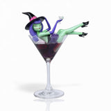 8" Purple Hair Witch In Martini Glass