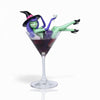 8" Purple Hair Witch In Martini Glass