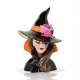 15.5" Black & Orange Chic Witch Bust