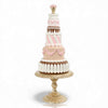 23.5" Pink Chocolate Tiered Cake With Gold Stand