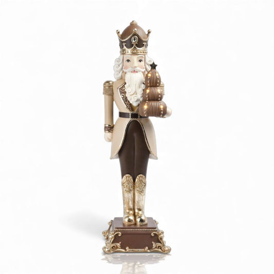 2.5 FT Chocolate LED Nutcracker With Dessert