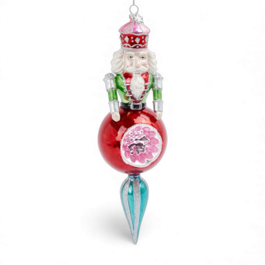 11" Multi Nutcracker Sphere Finial Ornament Set of 2