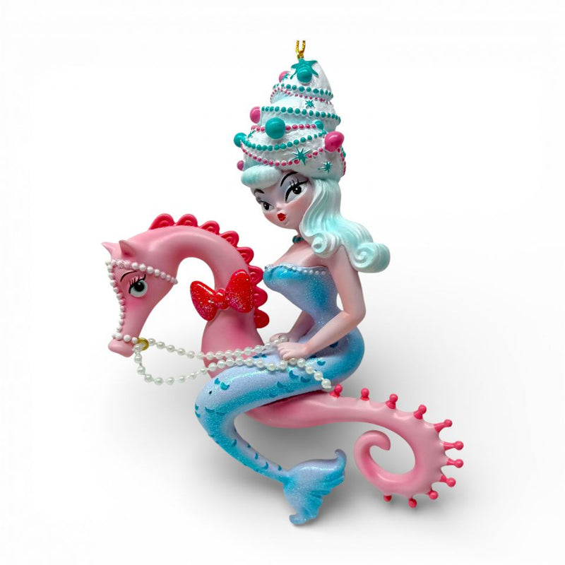 6.5" Mermaid On Pink Seahorse