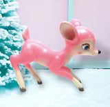 14" Pink Retro Playful Deer