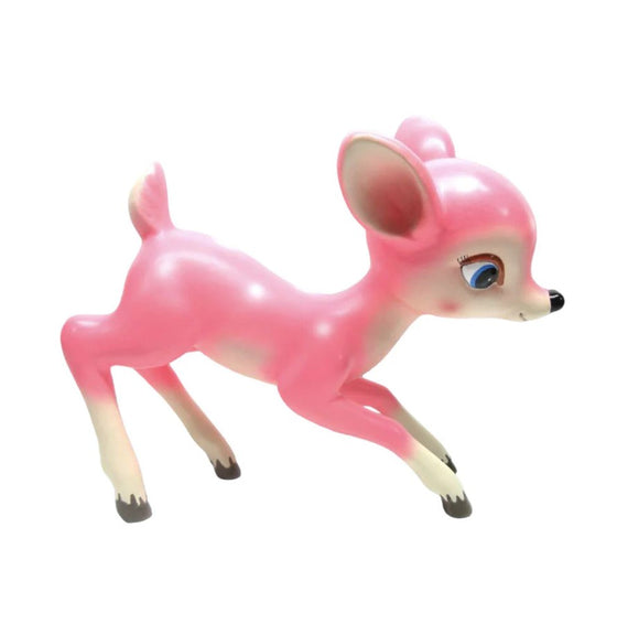 14" Pink Retro Playful Deer