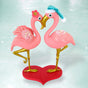 Pink Flamingo Couple On Heart Stand