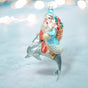 5" Santa On A Dolphin Ornament