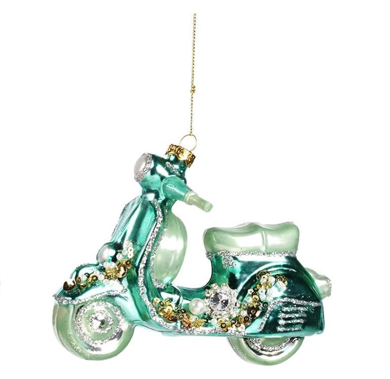 8" Teal Pearl Scooter Ornament
