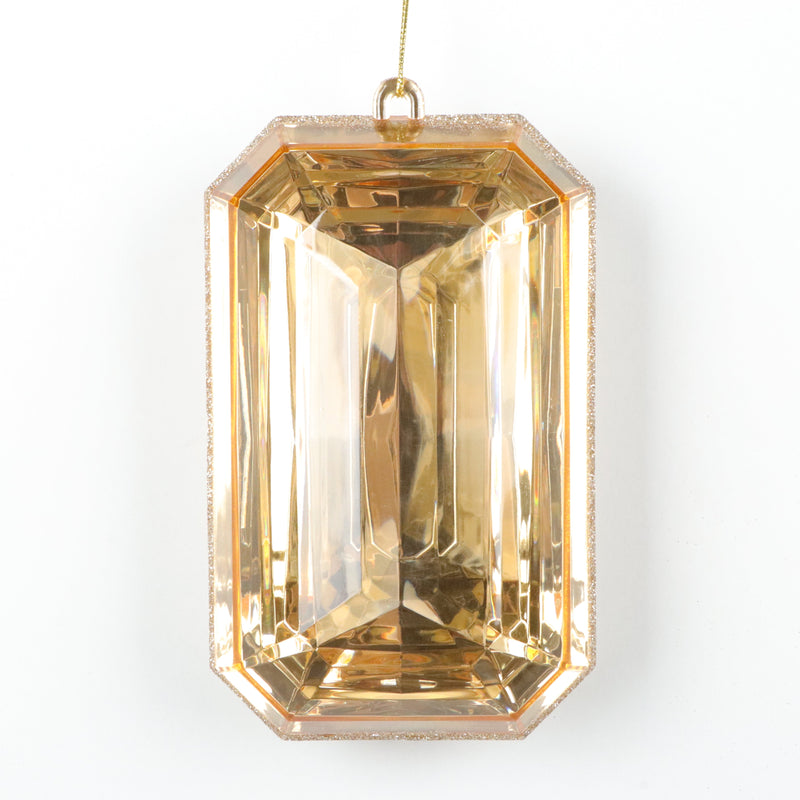 Juego de 4 adornos de joya de champán brillante transparente de 8"