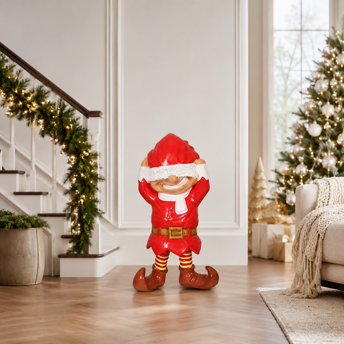 3 FT Red Playful Santa Elf