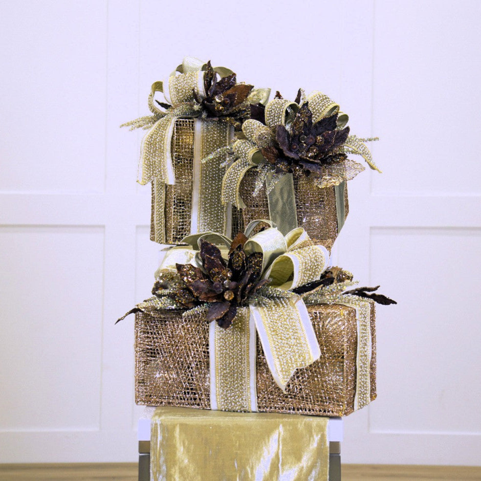 Paquete de decoración para caja de regalo marrón