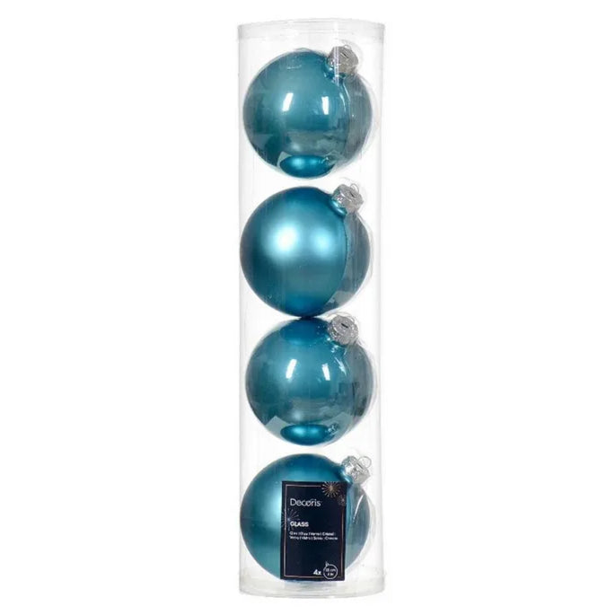 4" Shiny & Matte Ball Ornament Assorted Set Of 24