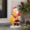 Papá Noel de pie iluminado de 3 pies con ciervo, funciona con pilas