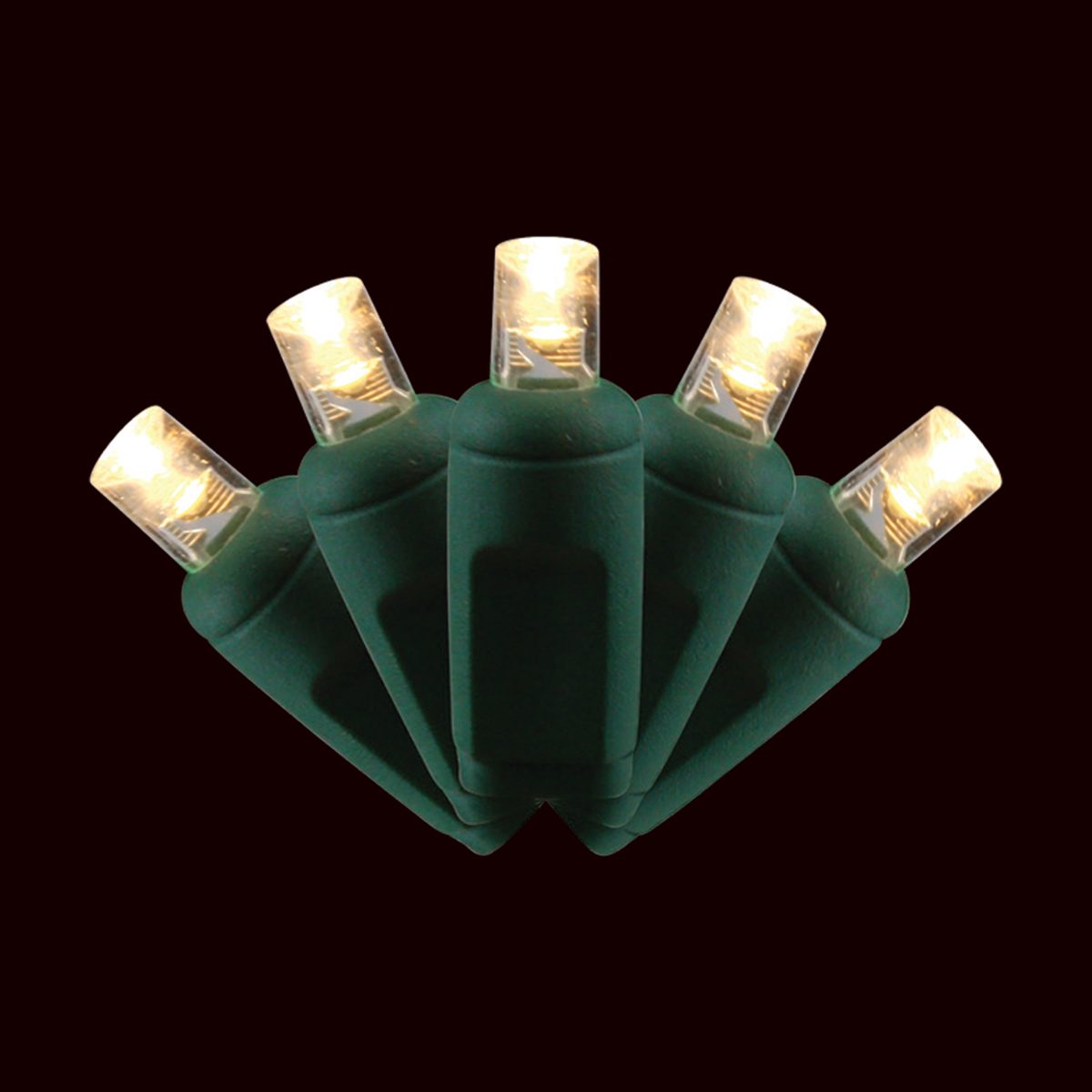 Cadena de Luces LED Blanco Cálido de 23 PIES y 70 Luces Coaxial Con Cable Verde