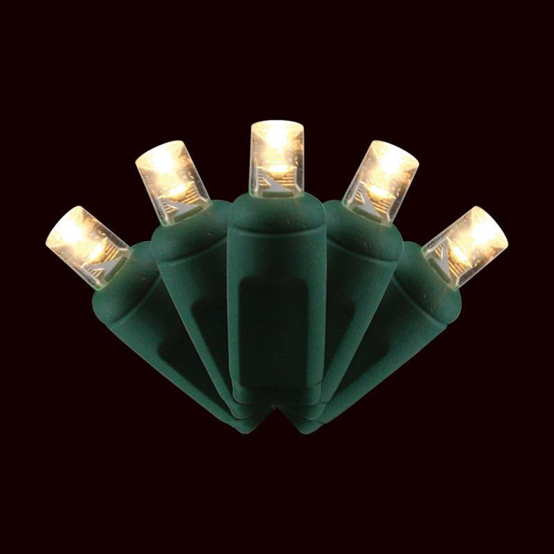 Cadena de Luces LED Blanco Cálido de 23 PIES y 70 Luces Coaxial Con Cable Verde
