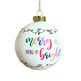 Juego de 2 adornos de bola "Merry & Bright" de 10 cm