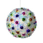 10" Multicolor Tinsel Ball Ornament