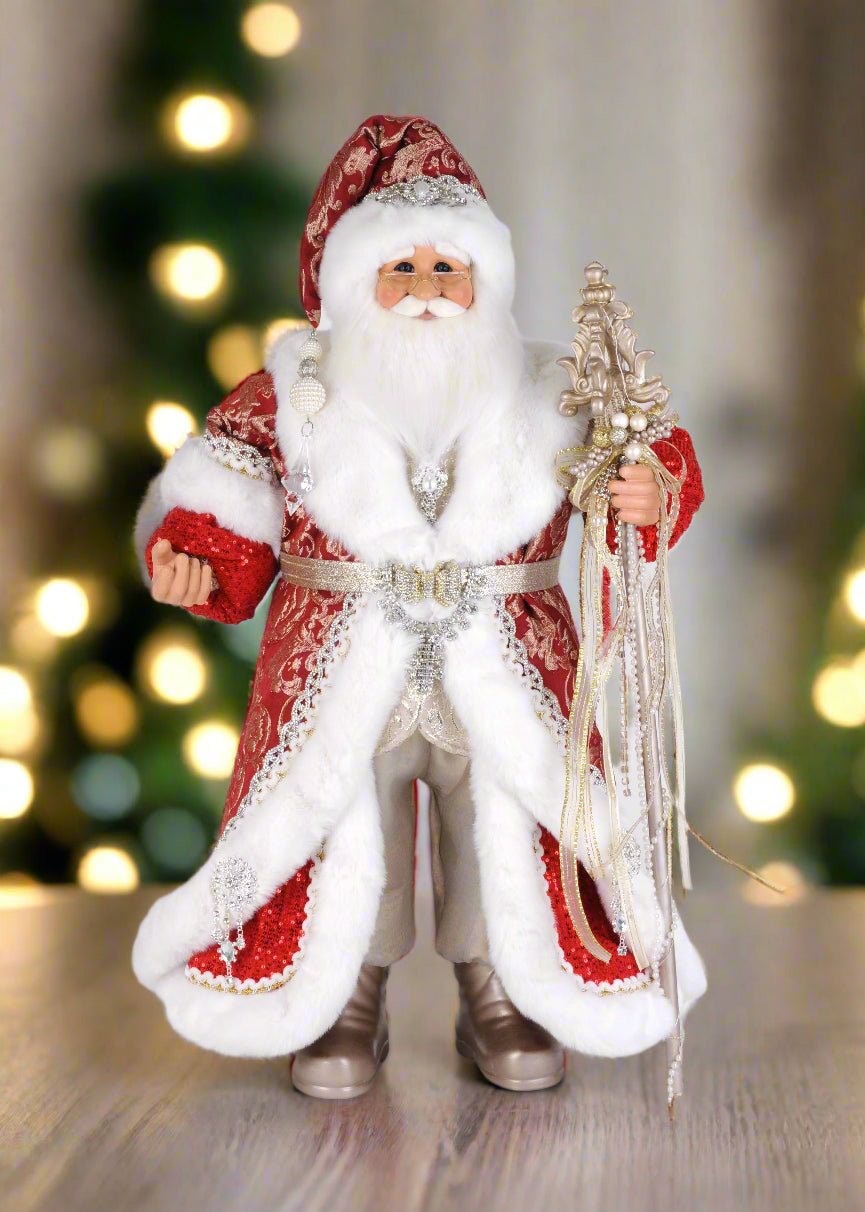 Karen Didion Originals 31" Lighted Red Couture Santa