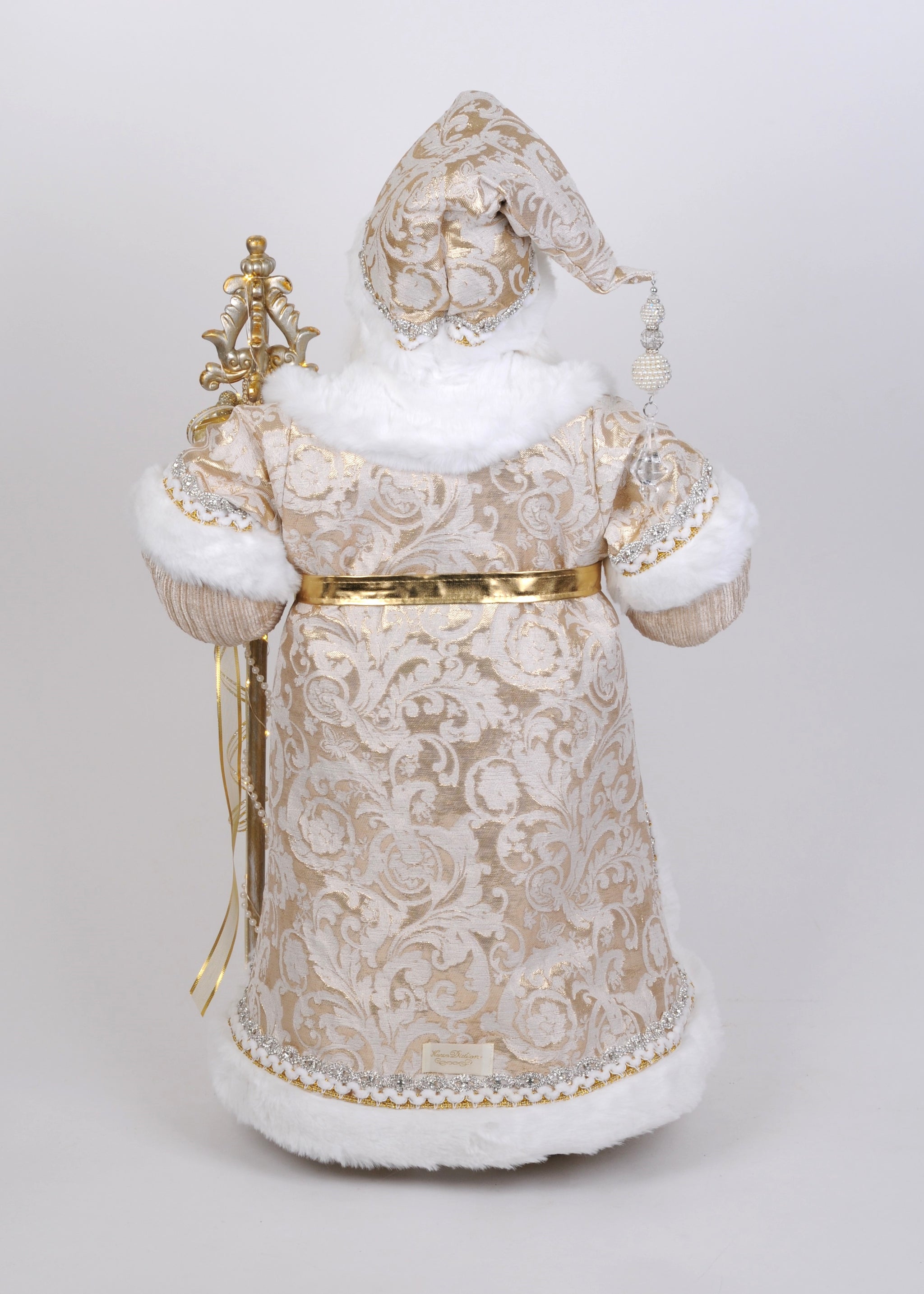 Karen Didion Originals 31" Lighted Gold Couture Santa