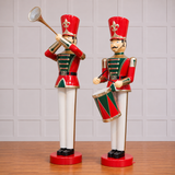 6 FT Red, Green, Gold, and White Toy Soldier With Trumpet