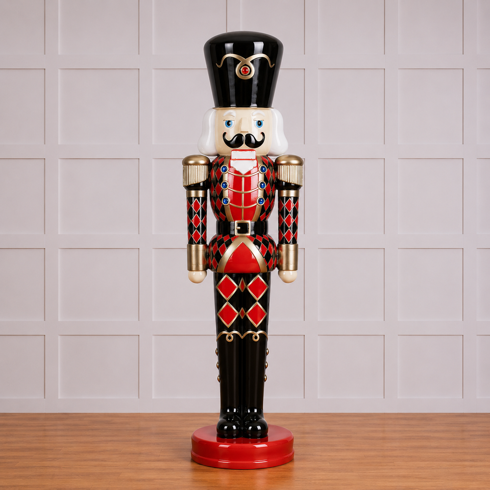 6 FT Checkered Black & Red Nutcracker