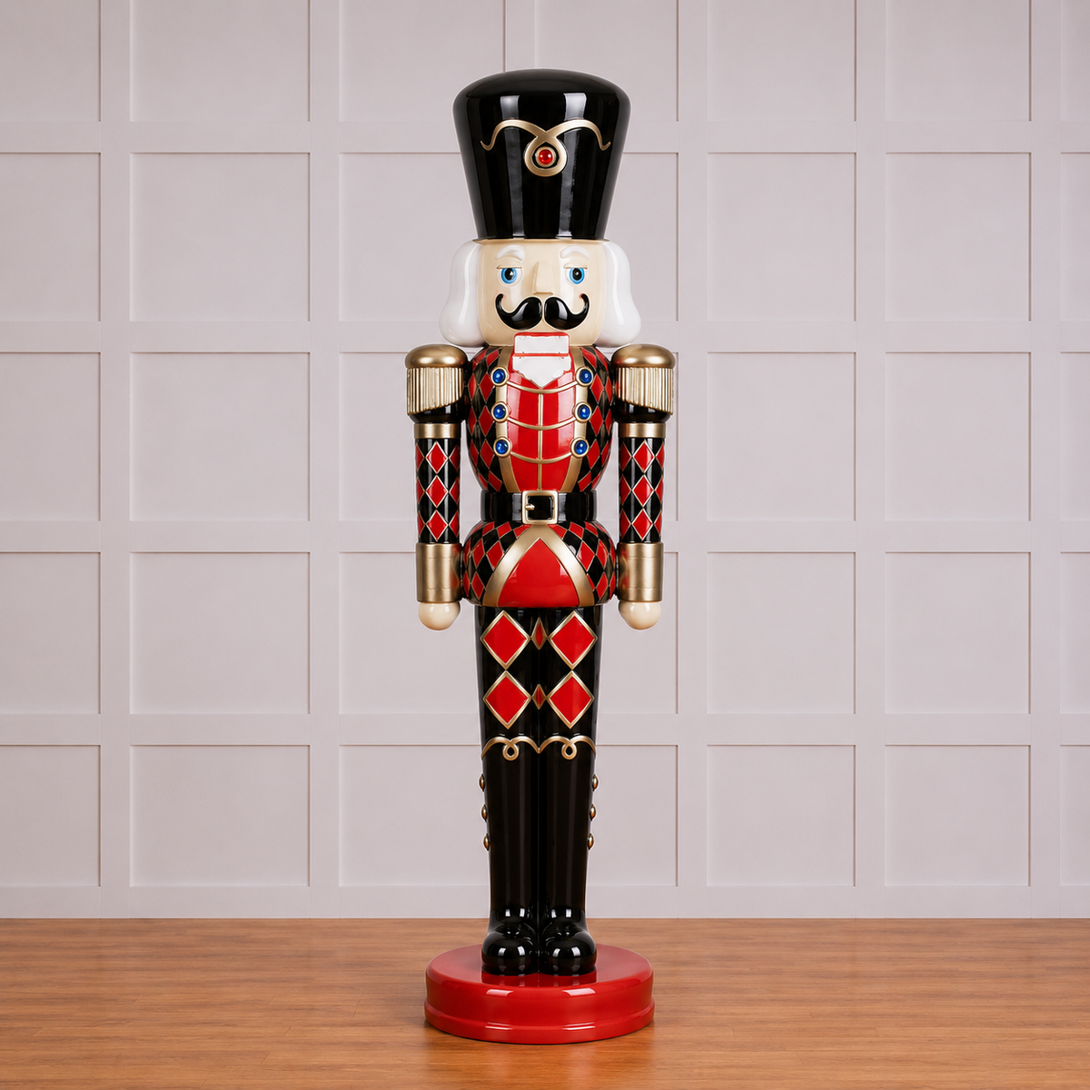 6 FT Checkered Black & Red Nutcracker