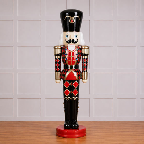 6 FT Checkered Black & Red Nutcracker
