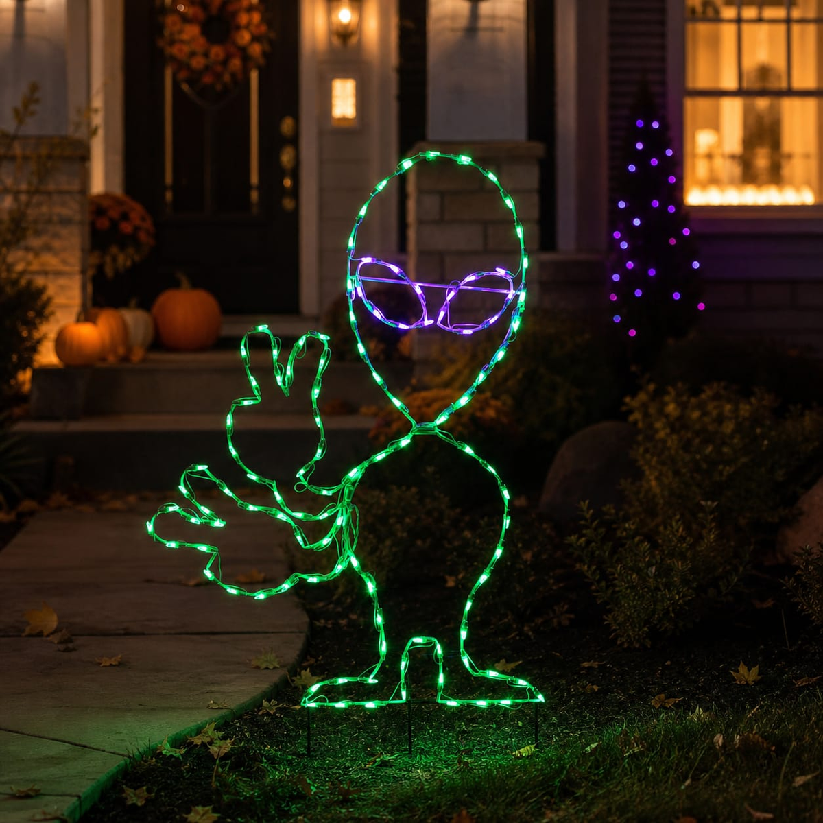 48" Halloween LED Alien Waving